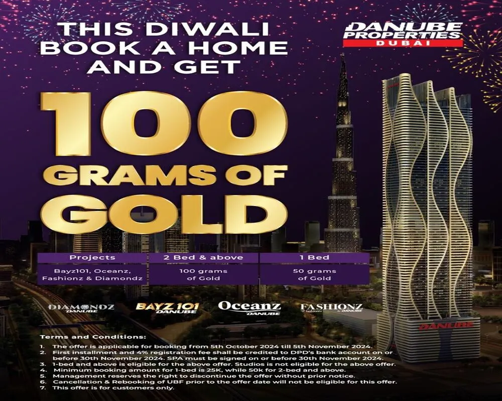 Danube Properties Unveils Diwali Promotion Gold Rewards for New Home Buyers